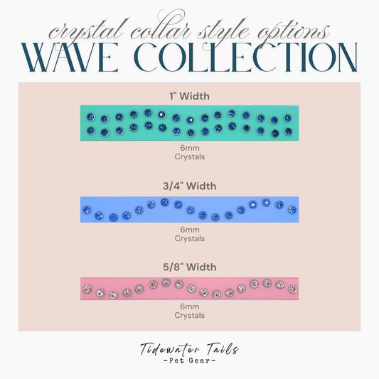 Wave Collection, BioThane Collar with Crystals