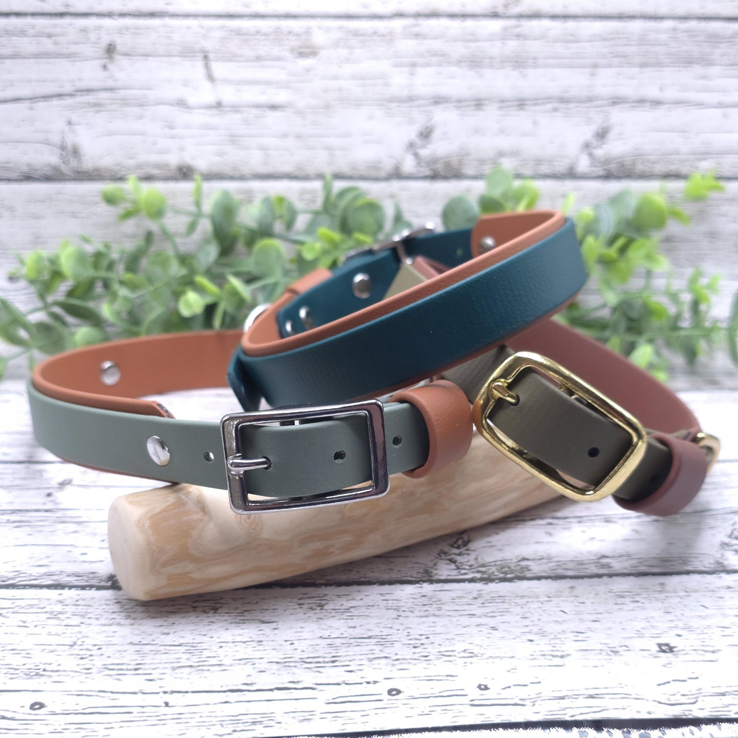 Classic Buckle Two-Tone BioThane Dog Collar