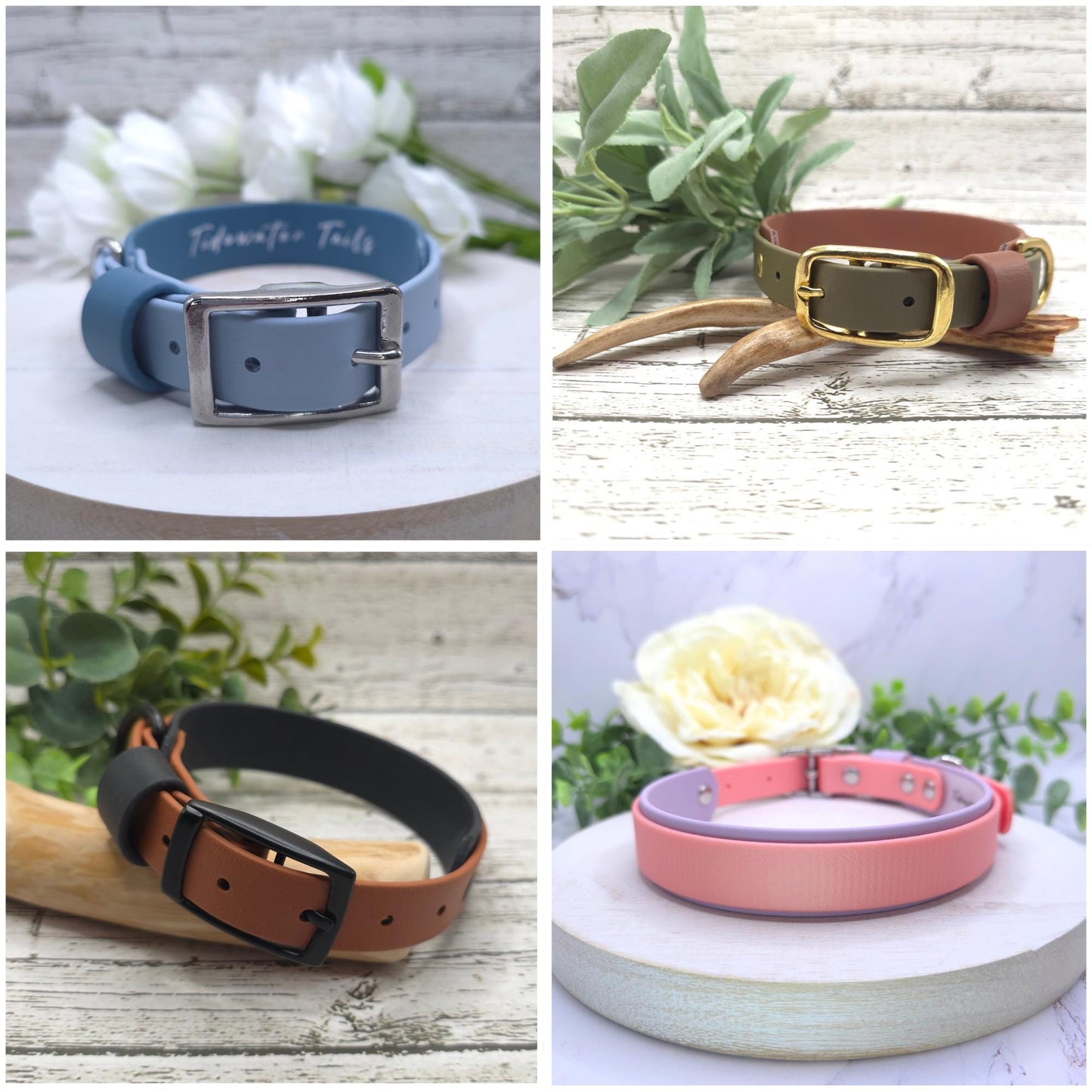 Classic Buckle Two-Tone BioThane Dog Collar
