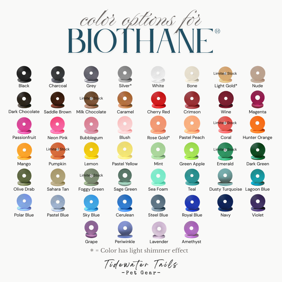 Color options for Biothane.