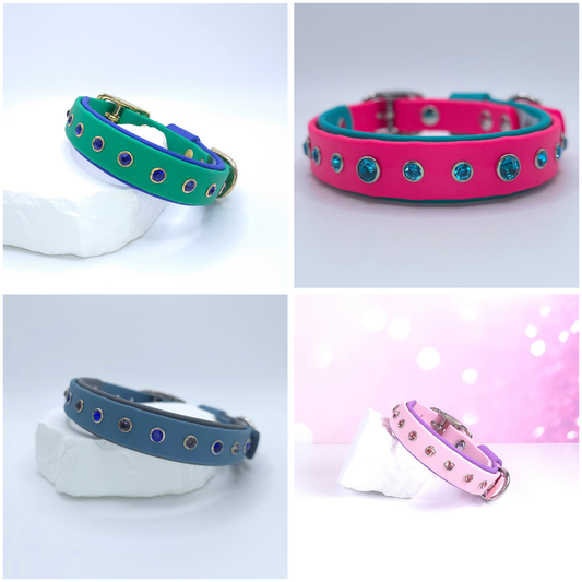 Starlight Collection, BioThane Collar with Crystals
