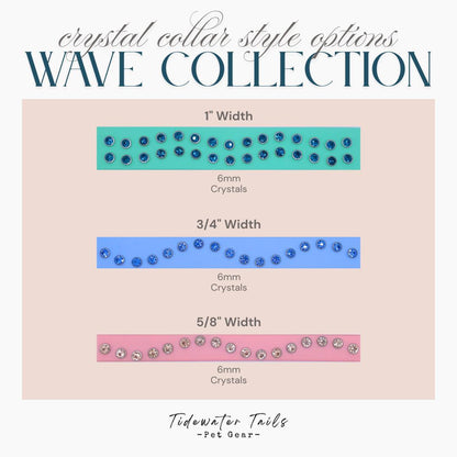 Wave Collection, BioThane Collar with Crystals