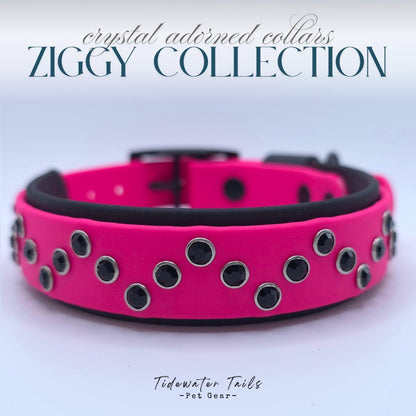 Ziggy Collection, BioThane Collar with Crystals