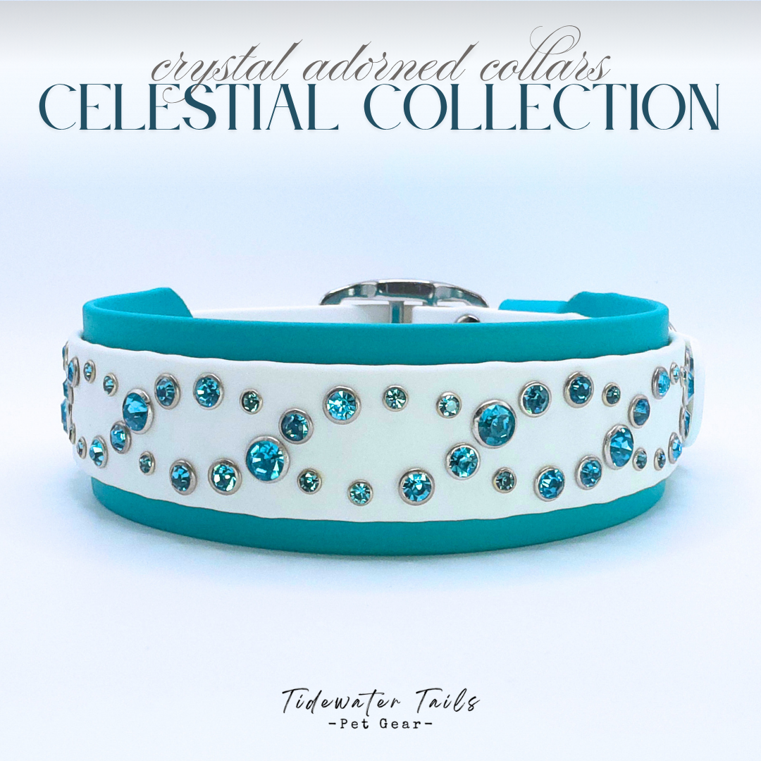 Celestial Collection, BioThane Collar with Crystals