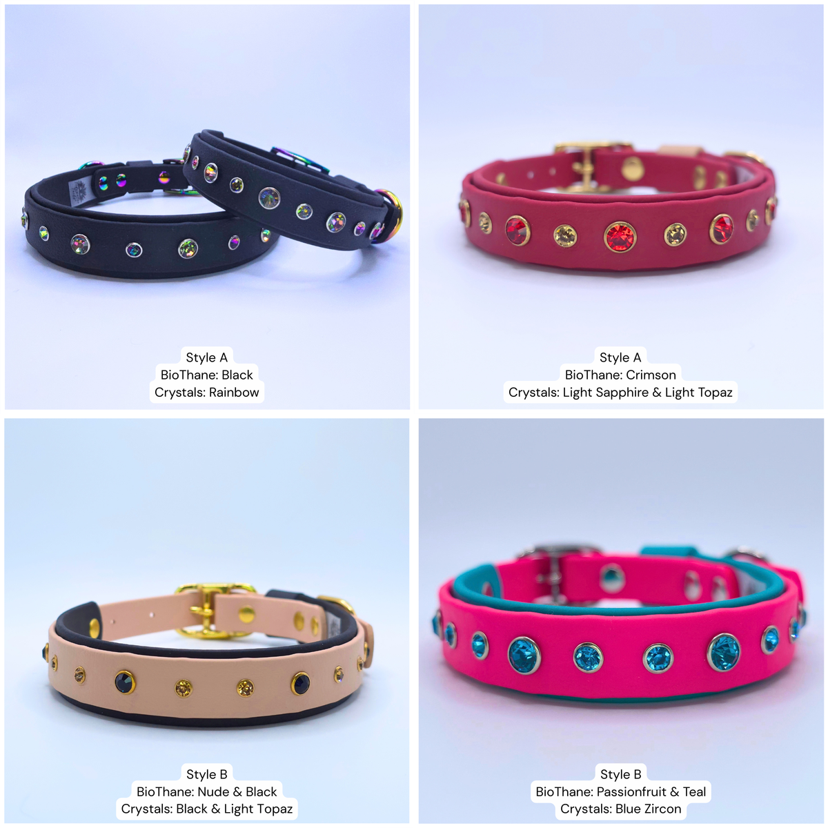 Enchanted Collection, BioThane Collar with Crystals