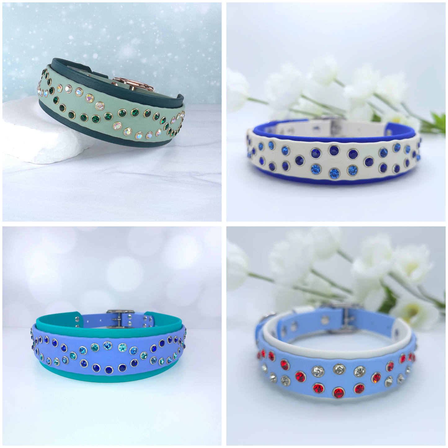 Radiance Collection, BioThane Collar with Crystals