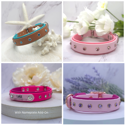 Starlight Collection, BioThane Collar with Crystals